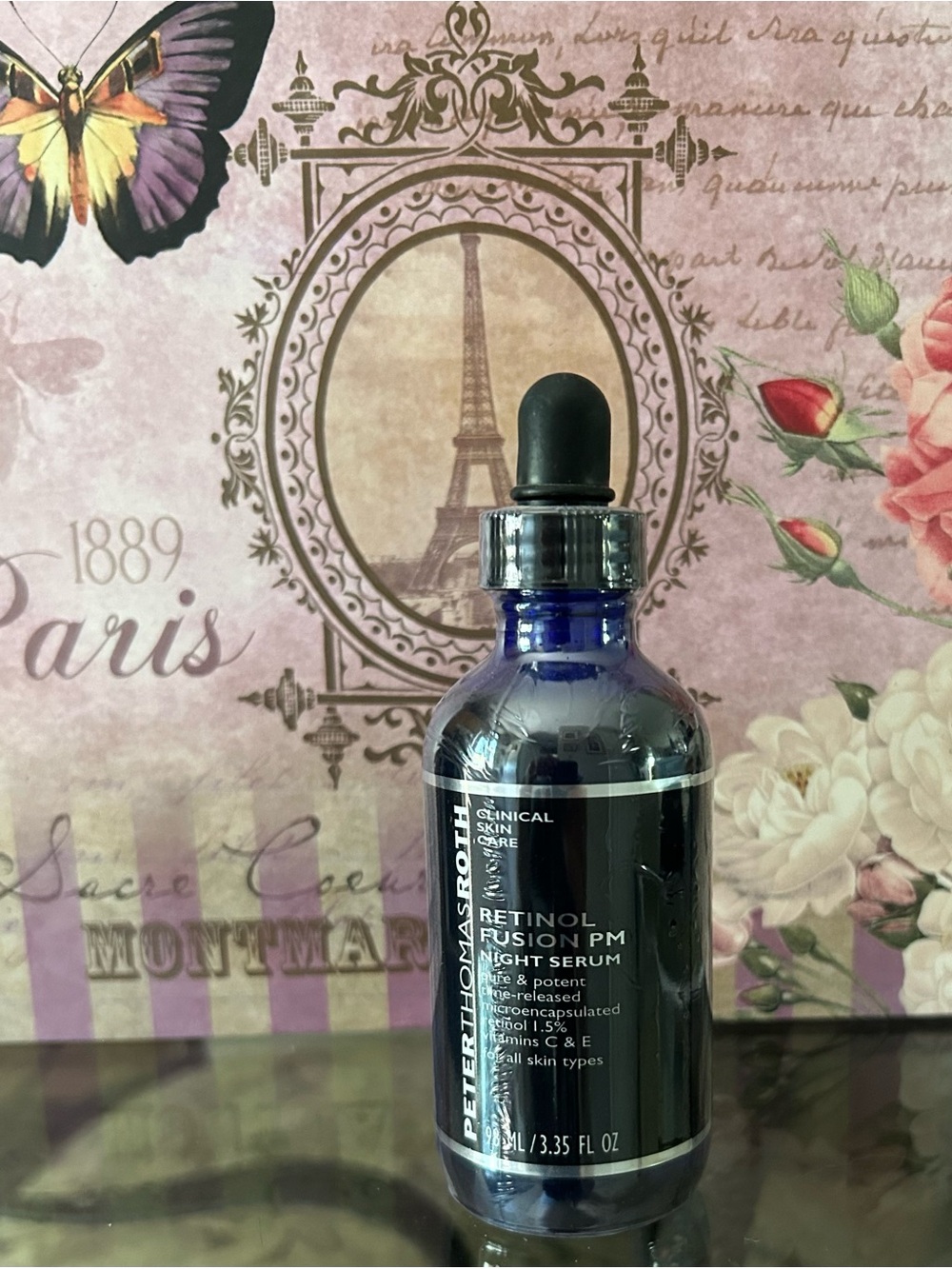 Peter Thomas Roth Blue Glass Dropper Night Serum Bottle